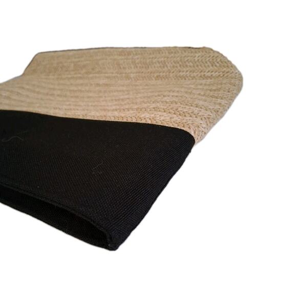 Donna Karan Cashmere Mist hand bag made of Raffia, Canvas & bamboo handle NWT - Picture 5 of 9